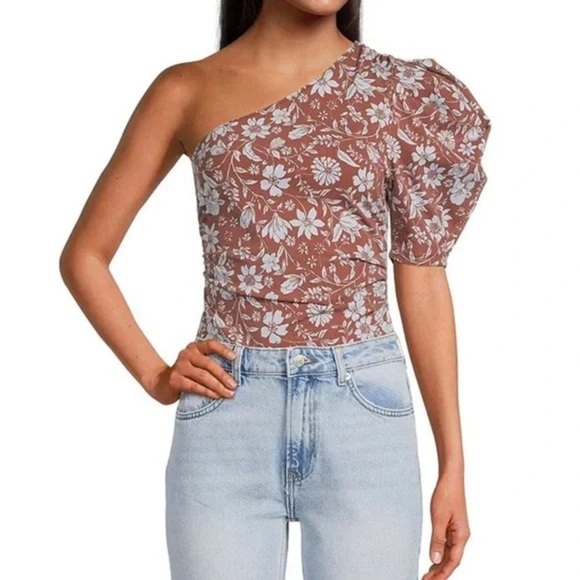 Free People Intimately FAB! Something Bout You Puff 1 Sleeve Bodysuit Java Large - Picture 1 of 6